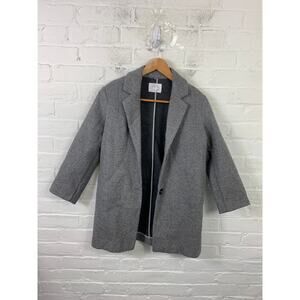 Zara Women's Knitted Single Breasted Blazer Jacket Long Sleeves Gray Size 10